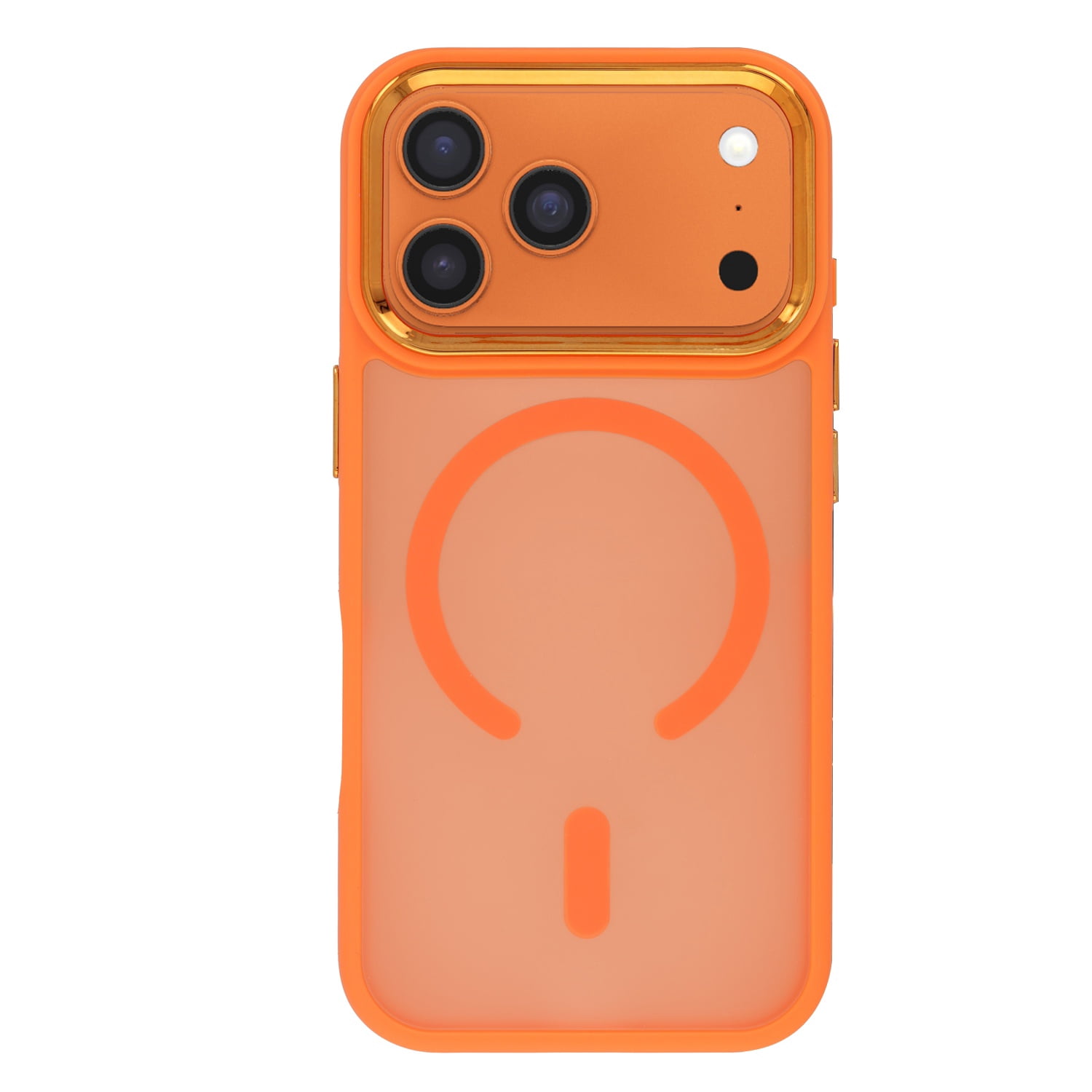 Magnetic Wireless Charging Phone Case with IC Chip Compatible for iPhone 17 Pro Max - Orange