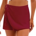 thumbnail image 2 of Oyolan Women Girls Tie Waist Ballet Dance Skirt Adult Chiffon Leotard Wrap Skirts Dancewear Burgundy M, 2 of 6