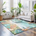 thumbnail image 3 of Area Rugs 3'x5', Ocean Coastal Carpet Runner Indoor Outdoor Rugs Home Decor Aesthetic, Summer Nautical Beach Coral Starfish Non Slip Mats Washable Accent Rug for Living Room Bedroom, 3 of 8