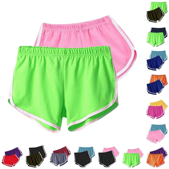 YVNAURA Women's 2 Pack Workout Shorts High Waisted with Pockets Tummy Control Yoga Gym Shorts Moisture Wicking Breathable Athletic Running Fitness Shorts Summer,Green,L