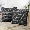 thumbnail image 3 of LALILO Throw Pillow Covers Lattice Silver Backdrop Black Cushion Cover 18" x 18", 2 Pack, 3 of 6
