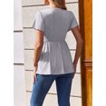 thumbnail image 4 of Weardear 3 Packs Womens Maternity Shirts Flying Short Sleeve V Neck T-Shirt Summer Empire Waist Pregnancy Tops, 4 of 6