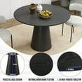 thumbnail image 4 of Roundhill Furniture Corff 5-PC Round Pedestal Dining Set, with 4 Boucle Chairs, Black White, 4 of 12