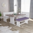 thumbnail image 3 of Geometric Bench Pad, Vertical Striped Pattern in Lavender Tones Geometric Classic Design, HR Foam Cushion with Decorative Fabric Cover, 45" x 15" x 2", Lavender Black White, by Ambesonne, 3 of 3