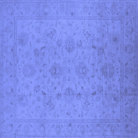 Ahgly Company Indoor Square Oriental Blue Traditional Area Rugs, 3' Square