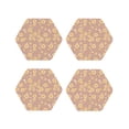 thumbnail image 2 of Kll Hexagon Drink Coasters Set Of 4,Pu Leather Absorbent Coasters Set Decorative Coffee Cup Coasters Housewarming Gift For Home Decor-Cute Bee, 2 of 9