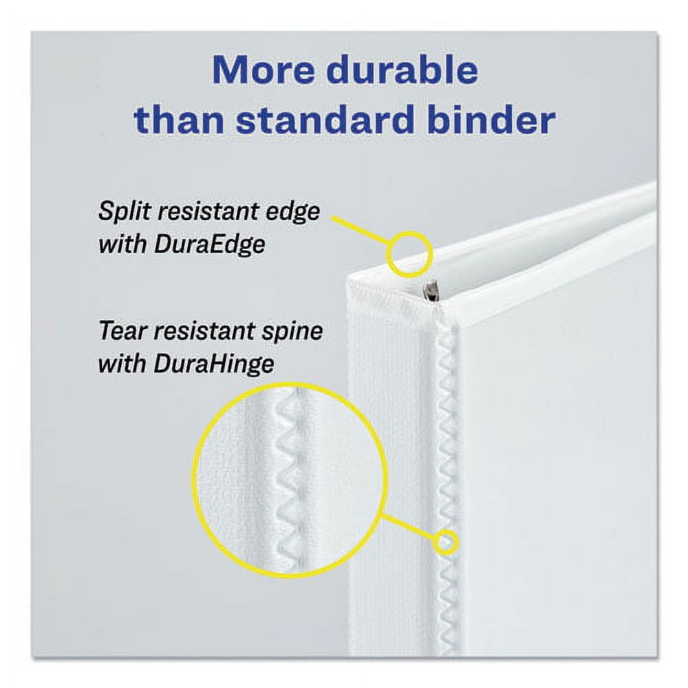 "Mini Size Durable View Binder With Round Rings, 3 Rings, 1"" Capacity, 8.5 X 5.5, White | Bundle of 5 Each"