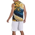 thumbnail image 2 of Pofeuu Moonlit Golden Tree Peacock Print Basketball Jersey, Shirts for Men Youth Basketball Jersey Crew Neck-Small, 2 of 6