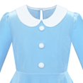 thumbnail image 3 of Sunny Fashion Girls Dress White Collar Velvet Long Sleeve Blue Swing Dress 4 Years, 3 of 5