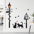 thumbnail image 2 of Adhesivos de pared con diseño de gato negro para lámpara de calle con diseño de amor, 60 x 30 cm, PV, 2 of 4