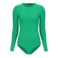 thumbnail image 4 of M&M Scrubs Bodysuits for Women Long Sleeve Crew Neck Slim Fit Casual Shapewear Body Suit (Green, 2X-Large), 4 of 5