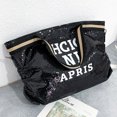 thumbnail image 2 of Bolsa de compras cruzados con lentejuelas y letras para mujer, de hombro grande (negro) Likrtyny Para Estrenar, 2 of 9