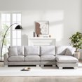 thumbnail image 2 of Oversized L-shaped Chenille Sofa with Chaise / Relax Comfortably in Living Room, Office or Apartment, 2 of 6
