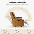 thumbnail image 2 of Genuine Leather Swivel Rocker Recliner Wingback Transitional Set of 2 Camel, 2 of 7