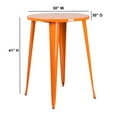 thumbnail image 3 of Emma + Oliver Commercial Grade 30" Round Orange Metal Indoor-Outdoor Bar Height Table, 3 of 3