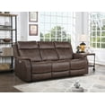 thumbnail image 5 of Steve Silver Valencia Leatherette Dual Power Reclining Sofa, Walnut Color, 5 of 8