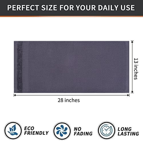 100% Cotton Waffle Weave Kitchen Towels, 13 x 28 Inches Super Absorbent and Machine Washable Dish Towels for Drying Dishes, 4-Packs, Dark Grey