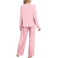 thumbnail image 4 of DreamFish Women's Pajama Set Long Sleeve Top and Pants with Pockets Soft Lightweight Sleepwear Loungewear, 4 of 5