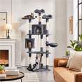 thumbnail image 2 of Alden Design 79"H Multilevel Large Cat Tree Condo Tower with Scratching Post, Dark Gray, 2 of 6