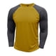 thumbnail image 3 of Blusas y camisas de manga larga con cuello redondo para hombre, blusa informal de poliéster con bloques de color y manga larga con cuello redondo., 3 of 6