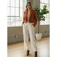 thumbnail image 3 of Women's Cropped Blazer Jacket - Classic Long Sleeve Short Suit Coat for Office, Casual, Work, Business, Elegant Chic Outerwear, 3 of 4