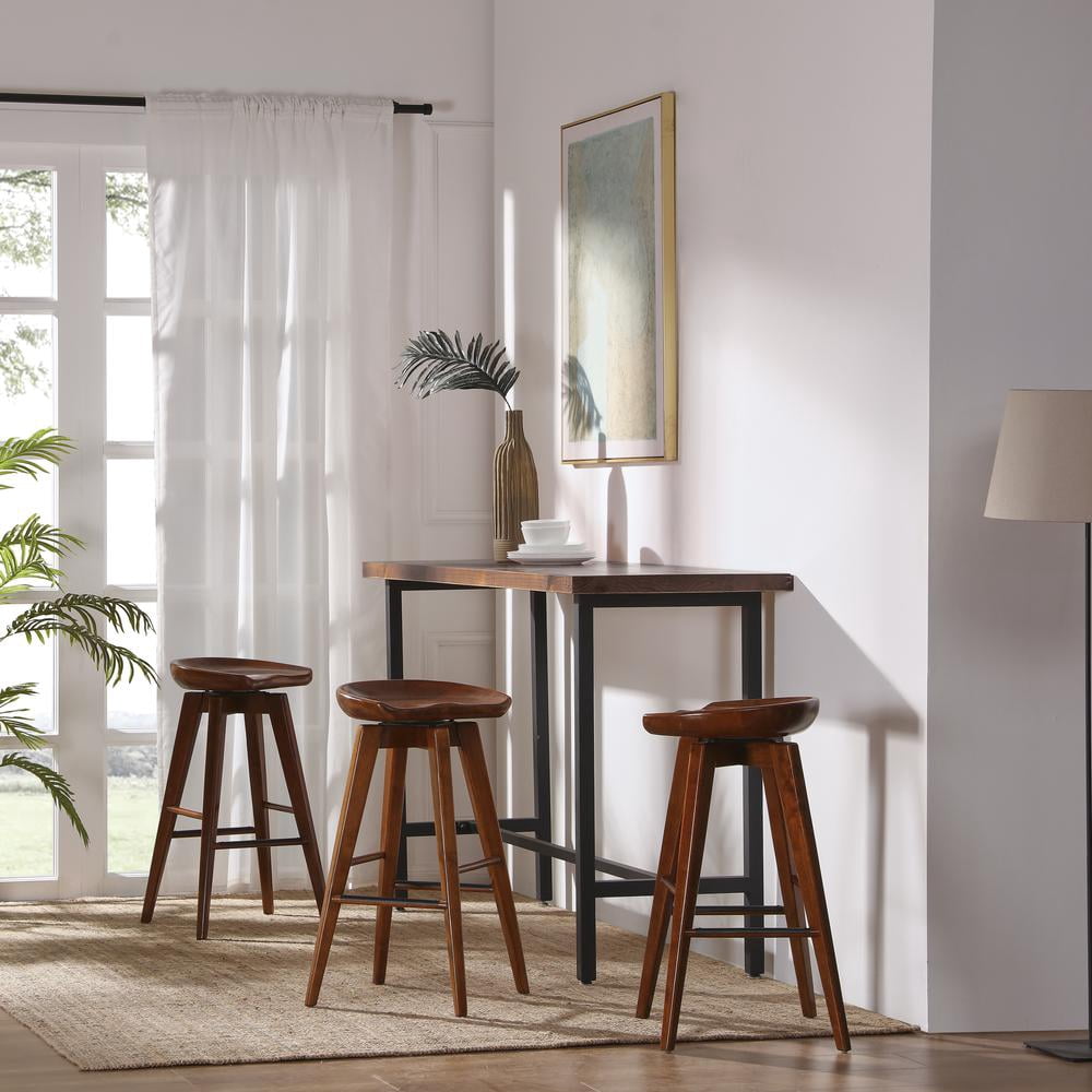 Boraam Bali 29" Backless Swivel Bar Stool, Walnut