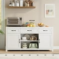thumbnail image 5 of YouTrend Farmhouse TV Stand for TVs up to 65'' for Living Room,Kitchen Pantry Sideboard W/ Storage Cabinet,White, 5 of 10