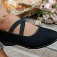 thumbnail image 5 of Viluyesy Womens Ballet Flats, Low Wedge Heels Soft Sole Comfortable Strap Casual Work Office Shoes Black US5.5, 5 of 6