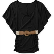 Susie Rose Juniors Plus Batwing Top w/ Belt