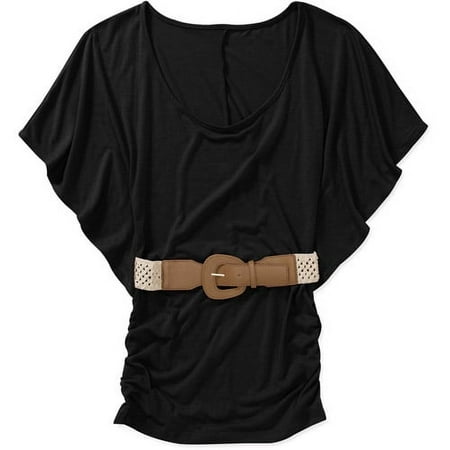 Susie Rose Juniors Plus Batwing Top w/ Belt