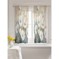 thumbnail image 3 of White Spring Floral Curtains 45 Inch Length, Sheer Curtains for Bedroom Living Room Window Modern Oil Painting Farmhouse Rod Pocket Voile Drapes Kitchen Curtains Small Half Window 42"x45" 2 Panels, 3 of 6