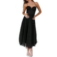 thumbnail image 3 of SUNSIOM Robe de Soirée Formelle en Tulle pour Femmes Couleur Unie Dos Nu Corset Robe de Soirée pour Cocktail Mariage, 3 of 6