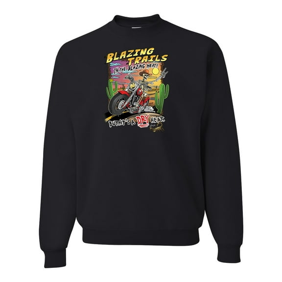 Wild Bobby Blazing Trails In The Blazing Heat Vintage Unisex Crewneck Sweatshirt, Black, Small