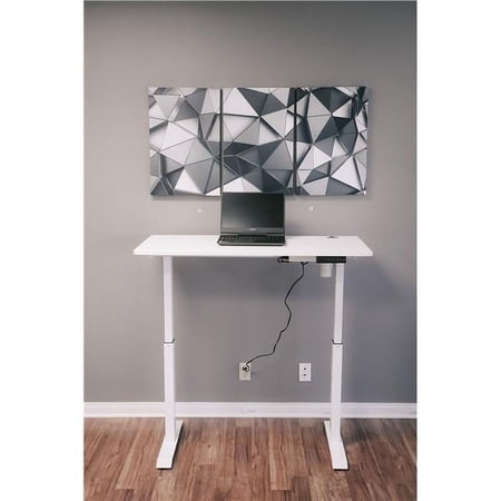 ErgoMax BX4724WT 45.25 in. Adjustable Height Single Electric Motor Frame Desk with Tabletop White