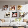 thumbnail image 5 of 6 Pcs Vinyl Record Storage, 12 inch Vinyl Record Stand Wall Mount Vinyl Record Holder, Wood Record Display for Living Room, White, 5 of 6