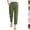 17# Army Green, variant on Linen Pants Women Petite High Waisted Cropped Pants Summer Beach Ankle Length Straight Leg Tapered Trouser Pant with Pockets,Sky Blue 2XL
