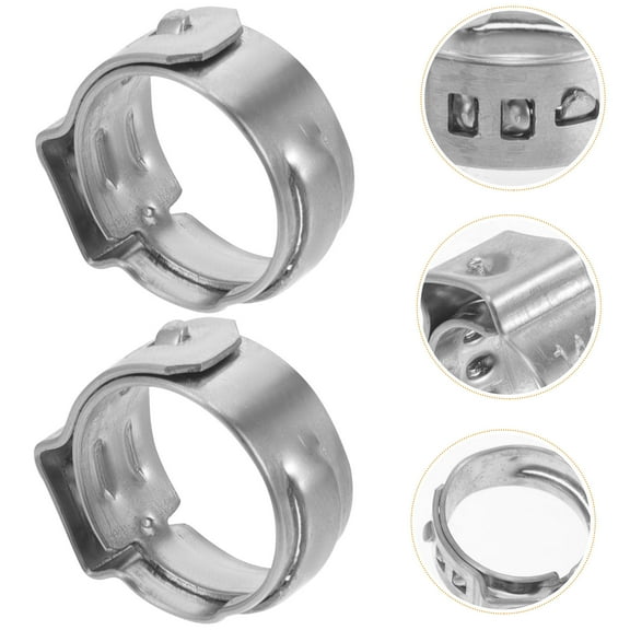 WHAMVOX 50 Pcs Pex Crimping Tool A Fittings Clamp Clamps Silver