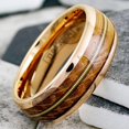 thumbnail image 2 of Tungsten Rings for Men Wedding Bands for Him Womens Wedding Bands for Her 8mm Rose Gold Whiskey Barrel Wood-Guitar, 2 of 7