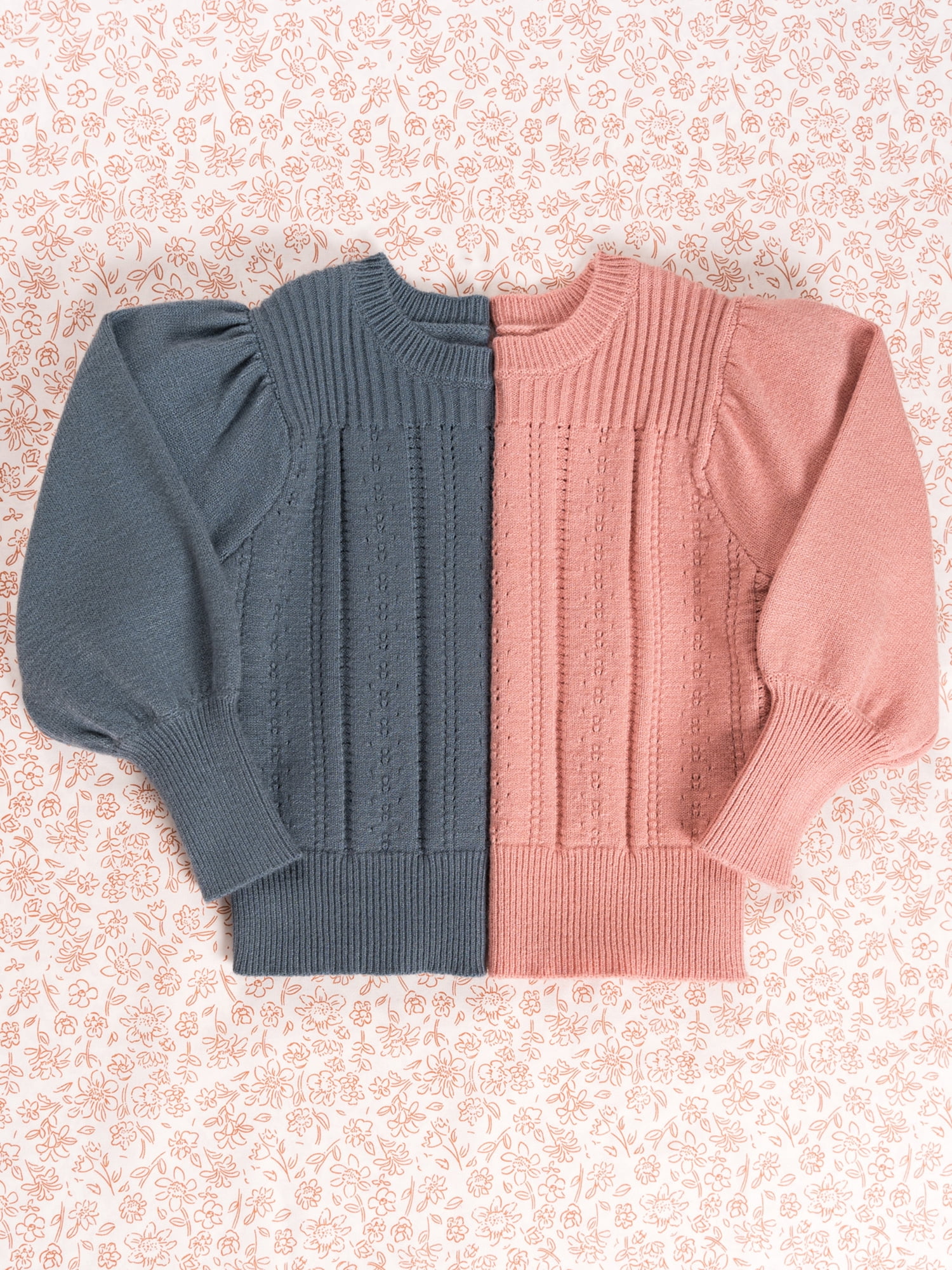 Modern Moments by Gerber Toddler Girl Pointelle Sweater, Sizes 12 Months - 5T