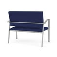 thumbnail image 3 of Newport Reception Waiting Room Healthcare 2-Seat Loveseat / Silver Steel / Blue, 3 of 5