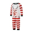 thumbnail image 3 of Qiylii Christmas Family Pajamas Set, Elk Pattern Tops+Stripe Long Pants Sleepwear, 3 of 9