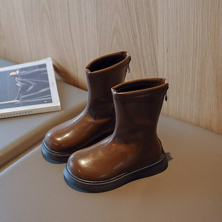 

DancePeanut Autumn Winter Children Girls Warm Solid Color Mid-calf Boots Cotton Shoes Kids Girls Fashion Boots Size 26-36