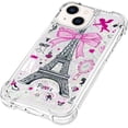 thumbnail image 5 of Slim Fit Phone Case for iPhone 14 Plus,Crystal Bling Quicksand Effect TPU Bumper Case with Four Corners Drop Protection Cover for iPhone 14 Plus (6.7),YBDT Iron Tower, 5 of 12