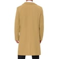 thumbnail image 3 of INSPIRE CHIC Men's Coats Single Breasted Lapel Collar Long Sleeve Back Slit Outerwear Coat XL Dark Khaki, 3 of 7