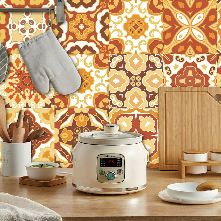 Goory 10 Pcs Moroccan Style Tile Sticker Backsplash Peel & Stick Kitchen Tile Decal, 8x8 Inches. Goory 10 Pcs Moroccan Style Tile Sticker Backsplash Peel & Stick Kitchen Tile Decal, 8x8 Inches.