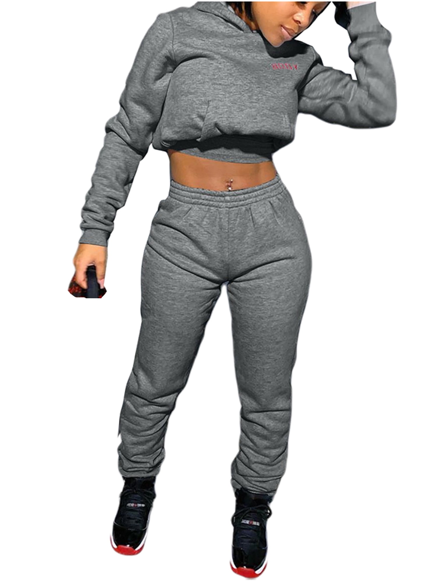 crop top sweat outfit