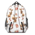 thumbnail image 3 of Highland Cow and Flower Print Backpack for School, Cute School Bag with Adjustable Shoulder Straps and Padded Back, 16.9"x12.6"x5.9", 3 of 4