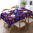 thumbnail image 3 of Halloween Tablecloth 60 X 84 Inch Rectangular, Bright Skulls with Glowing Stars Washable Table Cover for Party Picnic Dinner Decor - Halloween Decorations, 3 of 6
