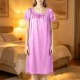 thumbnail image 6 of Aofany Women's Charming Satin Nightgowns Silk Sleepshirt Solid Sleep Dress Half Sleeve Sleepwear, 6 of 6