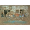 thumbnail image 2 of Whistler, James McNeill 24x17 Gold Ornate Wood Framed with Double Matting Museum Art Print Titled - The Steps 1880, 2 of 4